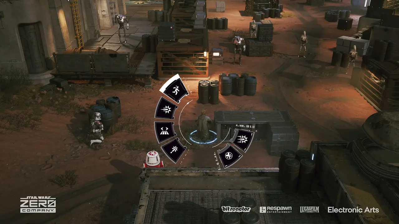 The selection menu for a character next action