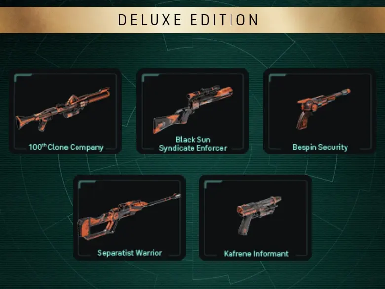 Artwork for Deluxe Edition weapon appearance themes